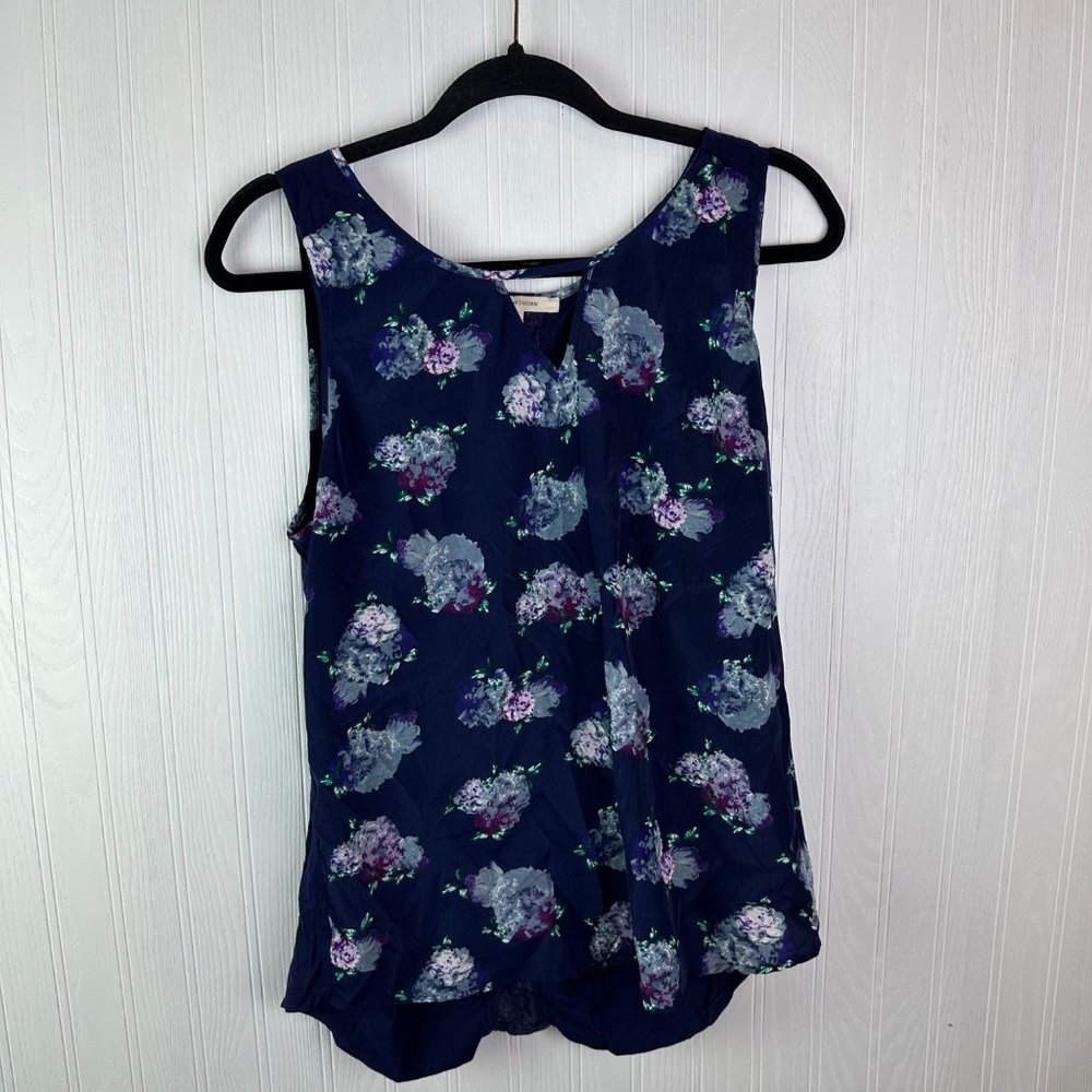 41 Hawthorn Sleeveless Top‎ Navy blue floral print size Large